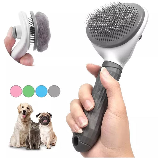 GroomTech: Self-Cleaning Pet Brush for Effortless Dog and Cat Care
