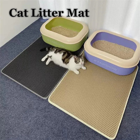 AquaGuard: Double Layer Waterproof Cat Litter Mat for Clean Floors
